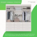 Ver imagem 5 de Guarda-Roupa Casal 3 Portas 9 Gavetas com Espelho Luana Branco