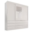 Ver imagem 3 de Guarda-Roupa Casal 3 Portas 9 Gavetas com Espelho Luana 