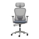 Ver imagem 1 de Cadeira Ergonômica Nr 17 Presidente Prime Cinza Encosto Mesh Apoio de Cabeça e Braços Ajustáveis