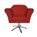 Ver imagem 2 de Poltrona Decorativa Marcela Base Giratória Metal Couro Vermelho Ms Decor
