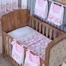 Lençol de Berço sem Elástico Percal de Algodão Liso Bebe Menino Menina 1 Peça:safari Rosa - 2