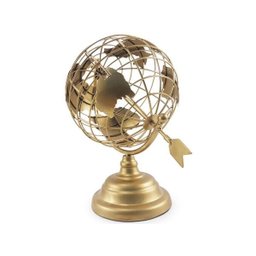 Globo Terrestre Decorativo Enfeite De Mesa Metal Dourado - 4