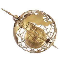 Globo Terrestre Decorativo Enfeite De Mesa Metal Dourado - 6