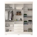Ver imagem 4 de Guarda Roupa Casal 178,80cm 6 Portas 3 Gavetas Capelinha com Espelho 100% Mdf Débora