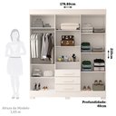 Ver imagem 3 de Guarda Roupa Casal 178,80cm 6 Portas 3 Gavetas Capelinha com Espelho 100% Mdf Débora