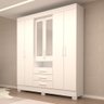 Guarda Roupa Casal 178,80cm 6 Portas 3 Gavetas Capelinha com Espelho 100% Mdf Débora  - 1