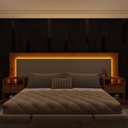Ver imagem 4 de Cabeceira Box Casal/Queen Organica Luna 100% MDF com LED e 2 Gavetas 268cm x 72cm Yescasa