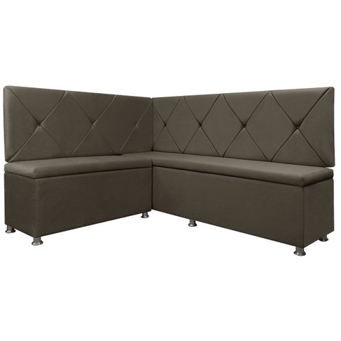 Canto Alemão Losango 4 Lugares 1,25x1,60m Veludo - Sofa Store:Veludo Marrom