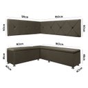 Ver imagem 5 de Canto Alemão Losango 4 Lugares 1,25x1,60m Veludo - Sofa Store:Veludo Marrom
