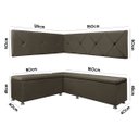Ver imagem 5 de Canto Alemão Losango 4 Lugares 1,25x1,60m Veludo - Sofa Store:veludo Marrom