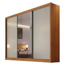 Ver imagem 1 de Guarda Roupa Casal Londres Plus 3 Portas 1 com Espelho 8 Gavetas Cinamomo Fendi - Novo Horizonte
