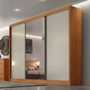Ver imagem 4 de Guarda Roupa Casal Londres Plus 3 Portas 1 com Espelho 8 Gavetas Cinamomo Fendi - Novo Horizonte