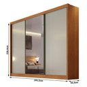 Ver imagem 2 de Guarda Roupa Casal Londres Plus 3 Portas 1 com Espelho 8 Gavetas Cinamomo Fendi - Novo Horizonte