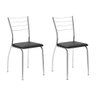 Conjunto 2 Cadeiras Tubo Cromado Napa Preta - 1