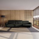 Ver imagem 3 de Sofá 5 Lugares Hollywood Reclinável Elétrico 3,36m em Couro:musgo Verde