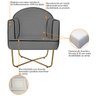 Kit 02 Poltronas Athena Base X Dourada Suede Adj Decor Cinza - 7