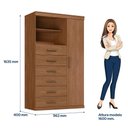 Ver imagem 4 de Guarda Roupa Casal 8 Portas 4 Gavetas Master New com Pés e Cômoda Marabá Jatobá Acetinado -