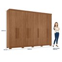 Ver imagem 2 de Guarda Roupa Casal 8 Portas 4 Gavetas Master New com Pés e Cômoda Marabá Jatobá Acetinado -