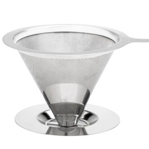 Coador de Café Tramontina em Aço Inox Reutilizável Filtro Alça 11x8cm Passador