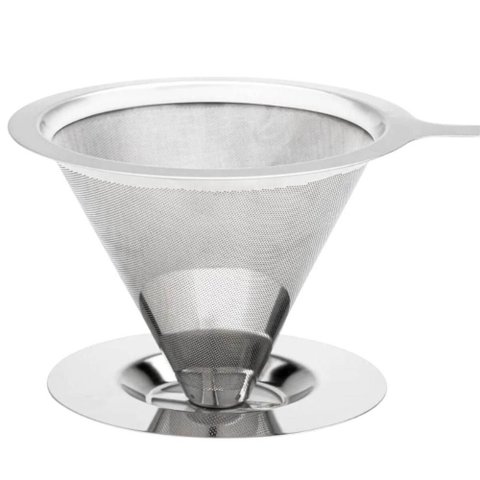 Coador de Café Tramontina em Aço Inox Reutilizável Filtro Alça 11x8cm Passador