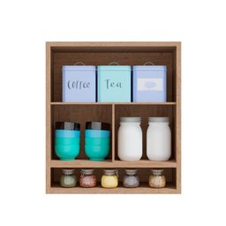 Armário Aéreo de Cozinha 80cm com 2 Portas Basculantes e Nicho 100% MDF Vicenza Espresso Móveis - 4