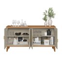 Ver imagem 5 de Buffet Aparador Isa Moderno 4 Portas sem Gavetas MDP 160cm Jequitibá e Off White