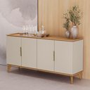 Ver imagem 1 de Buffet Aparador Isa Moderno 4 Portas sem Gavetas MDP 160cm Jequitibá e Off White