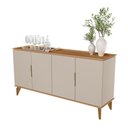 Ver imagem 7 de Buffet Aparador Isa Moderno 4 Portas sem Gavetas MDP 160cm Jequitibá e Off White