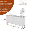 Ver imagem 4 de Buffet Aparador Isa Moderno 4 Portas sem Gavetas MDP 160cm Jequitibá e Off White