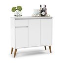 Ver imagem 3 de Aparador Londres 3 Portas 1 Gaveta MDF-MDP 93cm Branco EJ Móveis