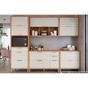 Ver imagem 1 de Kit Cozinha Modulada 5 Peças Eloise 2 Aéreos + 2 Balcões + 1 Paneleiro Cz024 Freijó Off White