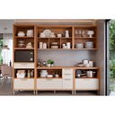 Ver imagem 4 de Kit Cozinha Modulada 5 Peças Eloise 2 Aéreos + 2 Balcões + 1 Paneleiro Cz024 Freijó Off White