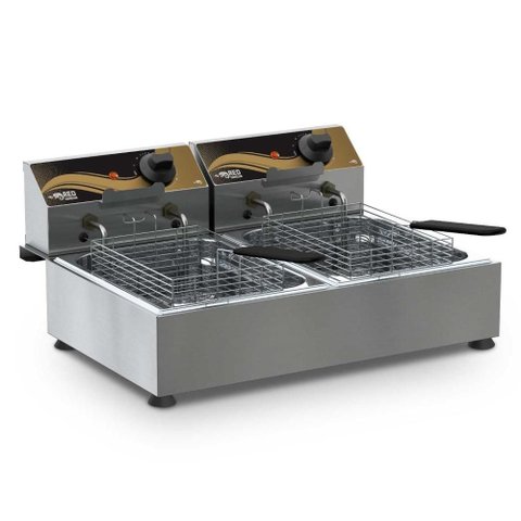Fritador Elétrico de Mesa 6 Litros c/ 2 Cubas FDMB10 220V - Red Chameleon