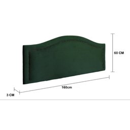 Cabeceira Queen Provençal Luxo Estofada 160x60 - Suede Verde Esmeralda - Tachas Fume - 2