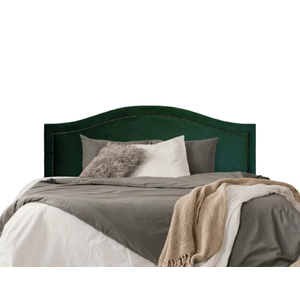 Cabeceira Queen Provençal Luxo Estofada 160x60 - Suede Verde Esmeralda - Tachas Fume