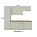 Ver imagem 4 de Cozinha Completa Fineze 10 Portas 2 Gavetas com Tampo 100% MDF Areia Hp/Cinamomo - Henn