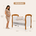 Ver imagem 4 de Berço Danny 2 em 1 para Colchão 130x70cm 100% MDF Branco/Fosco/Savana