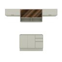 Ver imagem 2 de Cozinha Compacta 4 Peças 100% MDF com Aéreo Basculante de Vidro Fineze