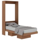 Ver imagem 1 de Cama Retratil De Parede Solteiro CM8015 Amendoa Tecno Mobili
