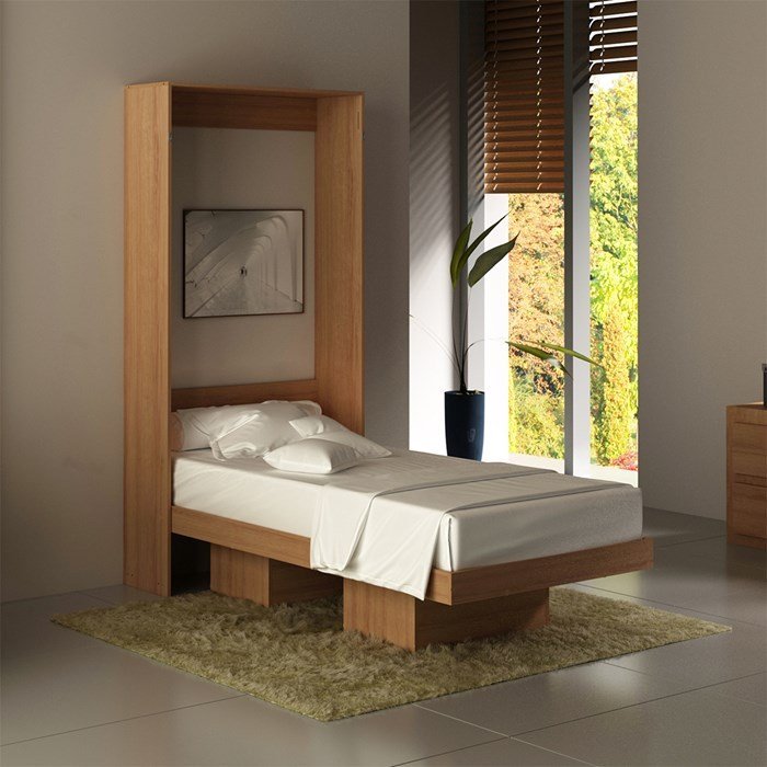 Cama Retratil De Parede Solteiro CM8015 Amendoa Tecno Mobili - 8