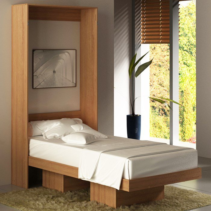 Cama Retratil De Parede Solteiro CM8015 Amendoa Tecno Mobili - 2