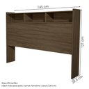 Ver imagem 3 de Cabeceira Casal 3 Nichos Mdf 145 Cm Melissa Castanho Decmade