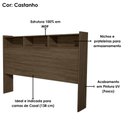 Ver imagem 4 de Cabeceira Casal 3 Nichos Mdf 145 Cm Melissa Castanho Decmade