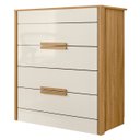Ver imagem 1 de Cômoda para Quarto 4 Gavetas 86cm Pavia M07 Freijó/off White - Mpozenato