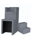 Ver imagem 2 de Kit Pedicure Cadeira Poltrona Escada Completo Corano Cinza Claro