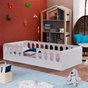 Ver imagem 2 de Cama Infantil Lara Solteiro com Escadinha Branco - Baby Mobília