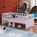 Ver imagem 1 de Cama Infantil Lara Solteiro com Escadinha Branco - Baby Mobília