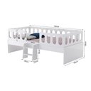 Ver imagem 5 de Cama Infantil Lara Solteiro com Escadinha Branco - Baby Mobília
