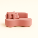 Ver imagem 2 de Conjunto 01 Poltrona + Sofá Curvo Orgânico Nature Gaia Veludo Rosa - Montanaris Decor