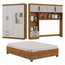 Ver imagem 2 de Guarda Roupa Casal Modulado 4 Portas com Cama Hercules 4 Portas 4 Gavetas Espelho Cinamomo com Off
